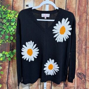 Laurie Felt Cashmere Blend Daisy Sweater Size L